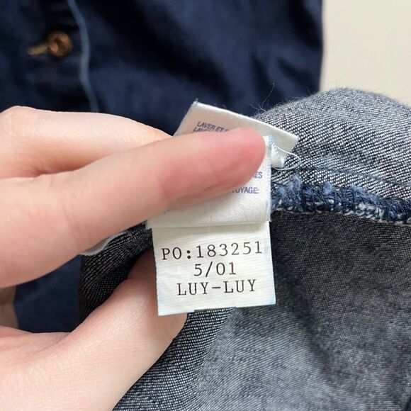 VTG Y2K Tommy Hilfiger Jeans Dark Wash Denim Button-front Belted Mini Dress SZ L - Picture 4 of 4